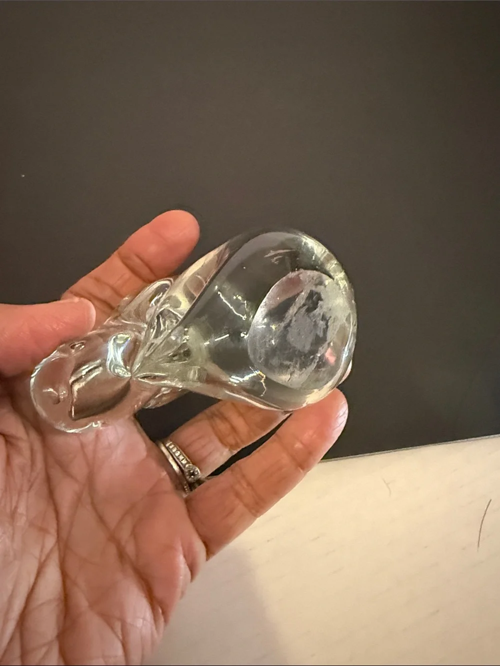 Clear Glass Bunny Figurine - vintage crystal Decorative Home Accent